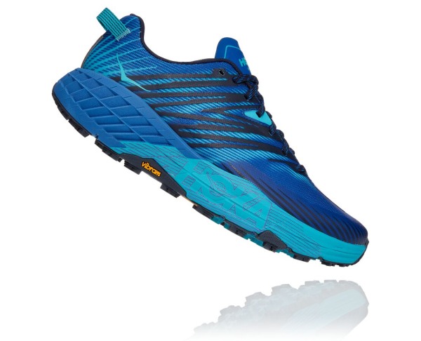 Hoka One One Speedgoat 4 Mens UK - Blue Trail Running Shoes - ZMPOD2731